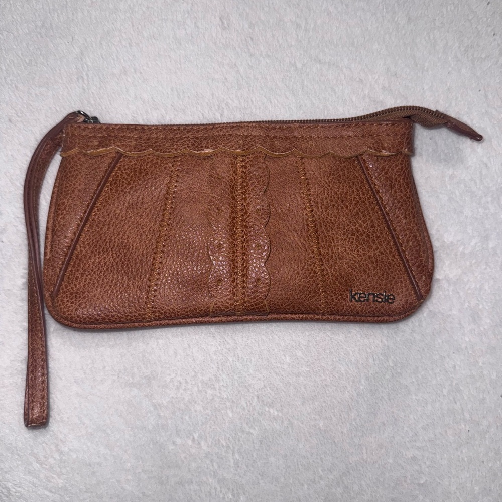 Kensie Brown Textured Clutch